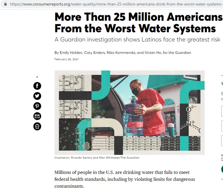 25 Million Americans Drinking Bad Toxic Water